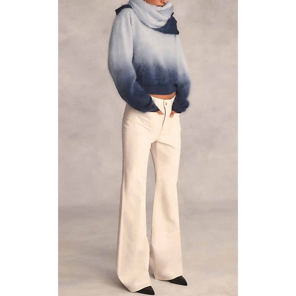J.Crew High-Rise 96 Flare‎ Jeans Wide Leg Ecru Pants Women's Size 28 NWT